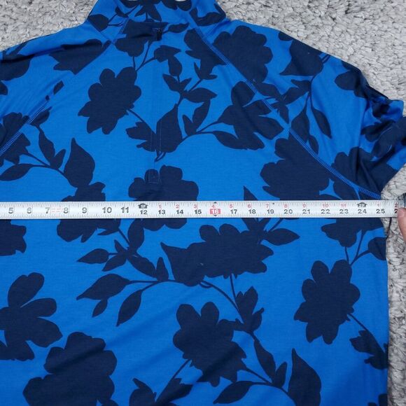 G/FORE Men’s Tonal Floral Luxe Quarter Zip Golf Pullover Blue Mid Layer Size XL - Picture 8 of 8